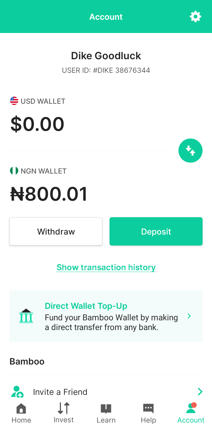  Bamboo Fund Wallet  ui screens