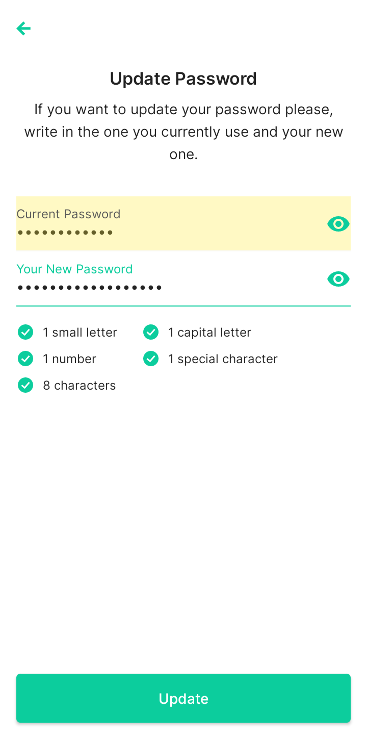  Bamboo Change Password  ui screens