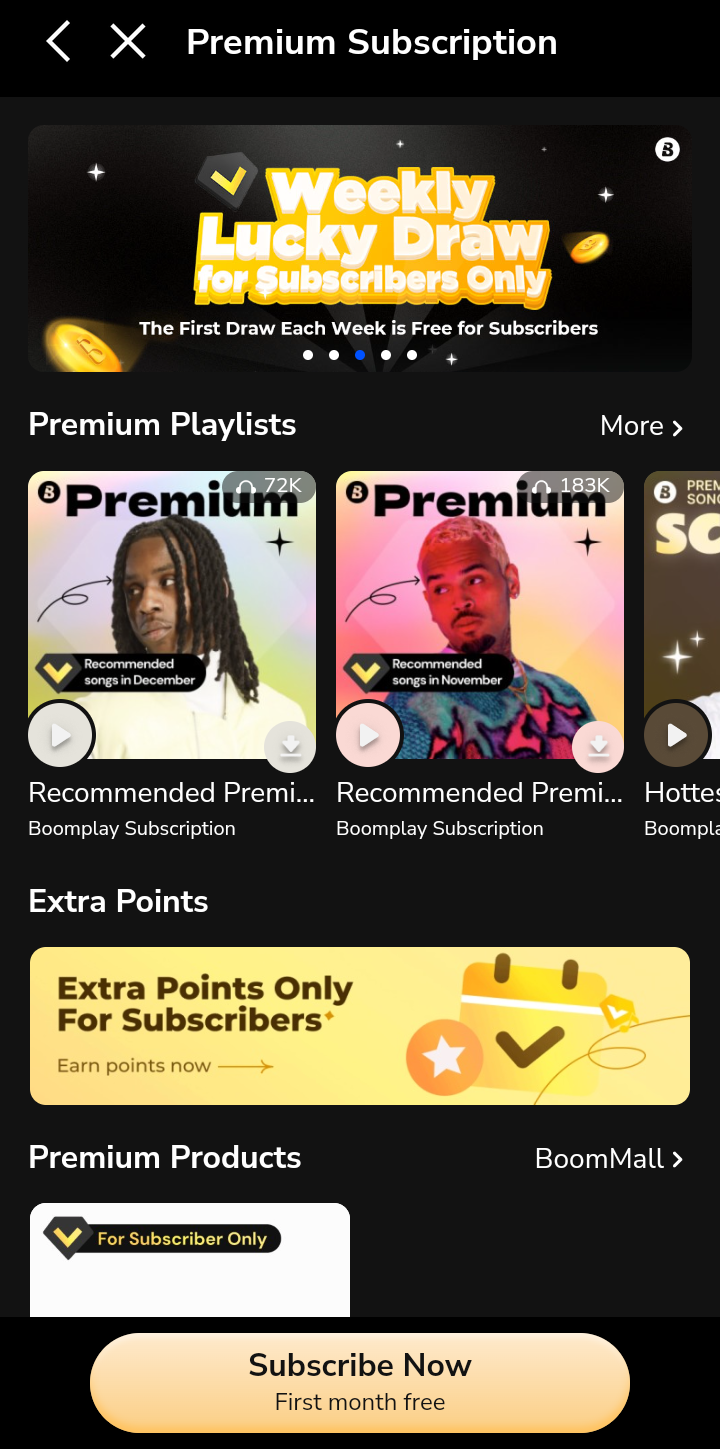  Boomplay Paywall and Subscription user flow UI screenshot