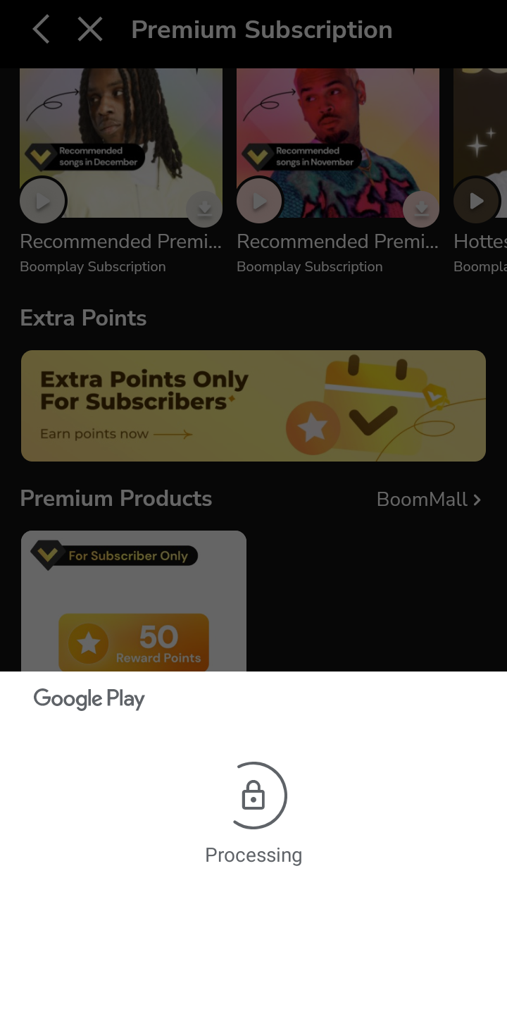  Boomplay Paywall and Subscription user flow UI screenshot