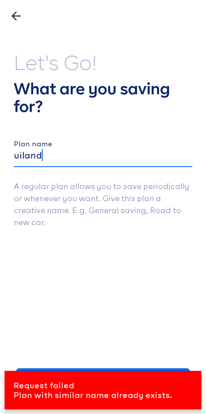  Cowrywise Create A Plan user flow UI screenshot