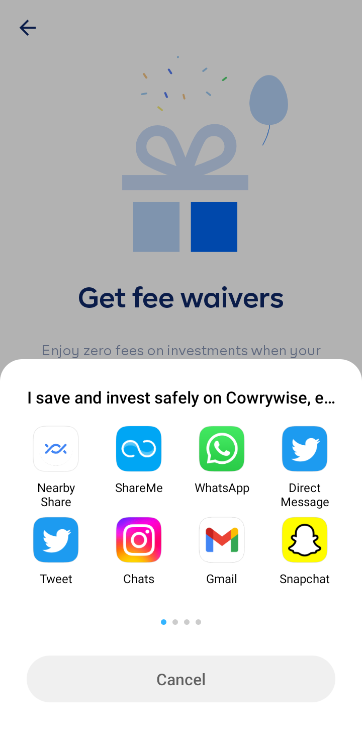  Cowrywise Referral user flow UI screenshot