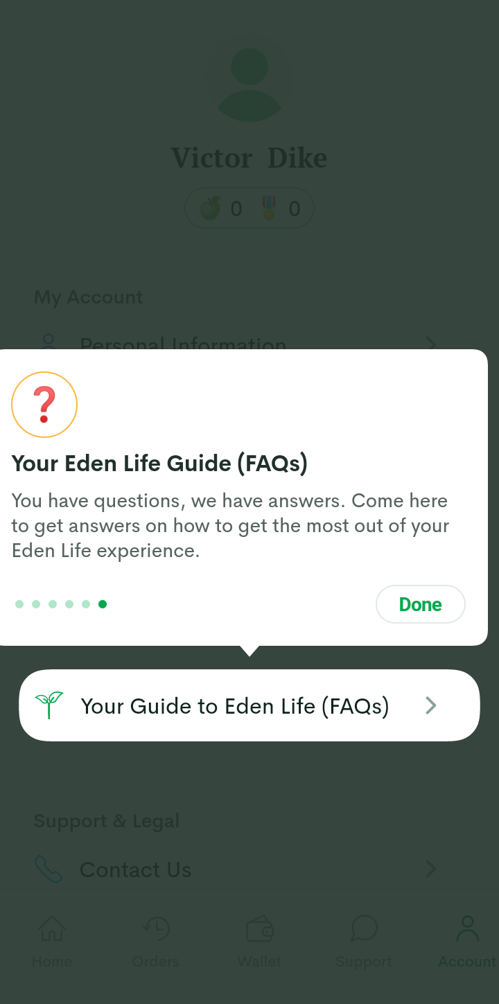  Edenlife Onboarding user flow UI screenshot
