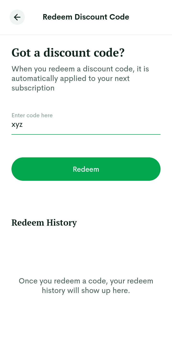  Edenlife Add Discount Code user flow UI screenshot