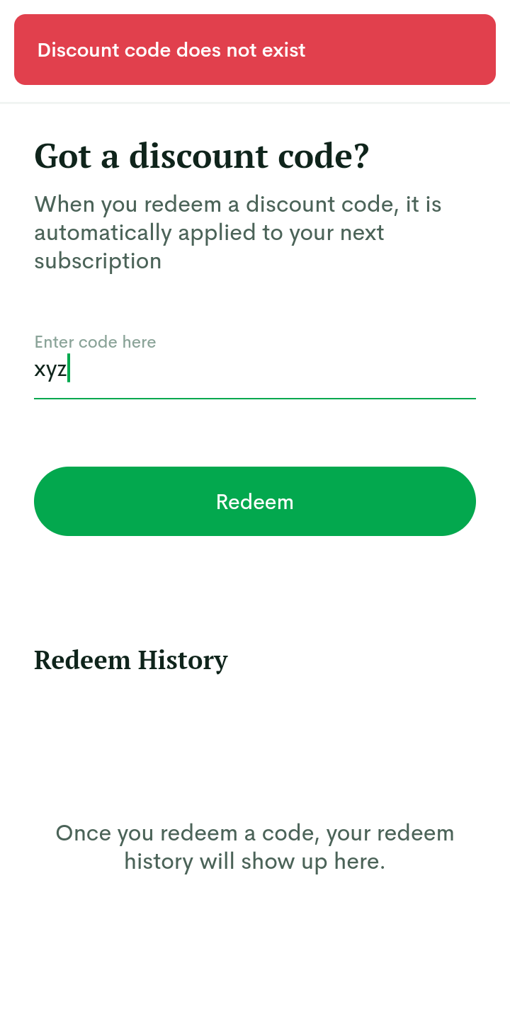  Edenlife Add Discount Code user flow UI screenshot