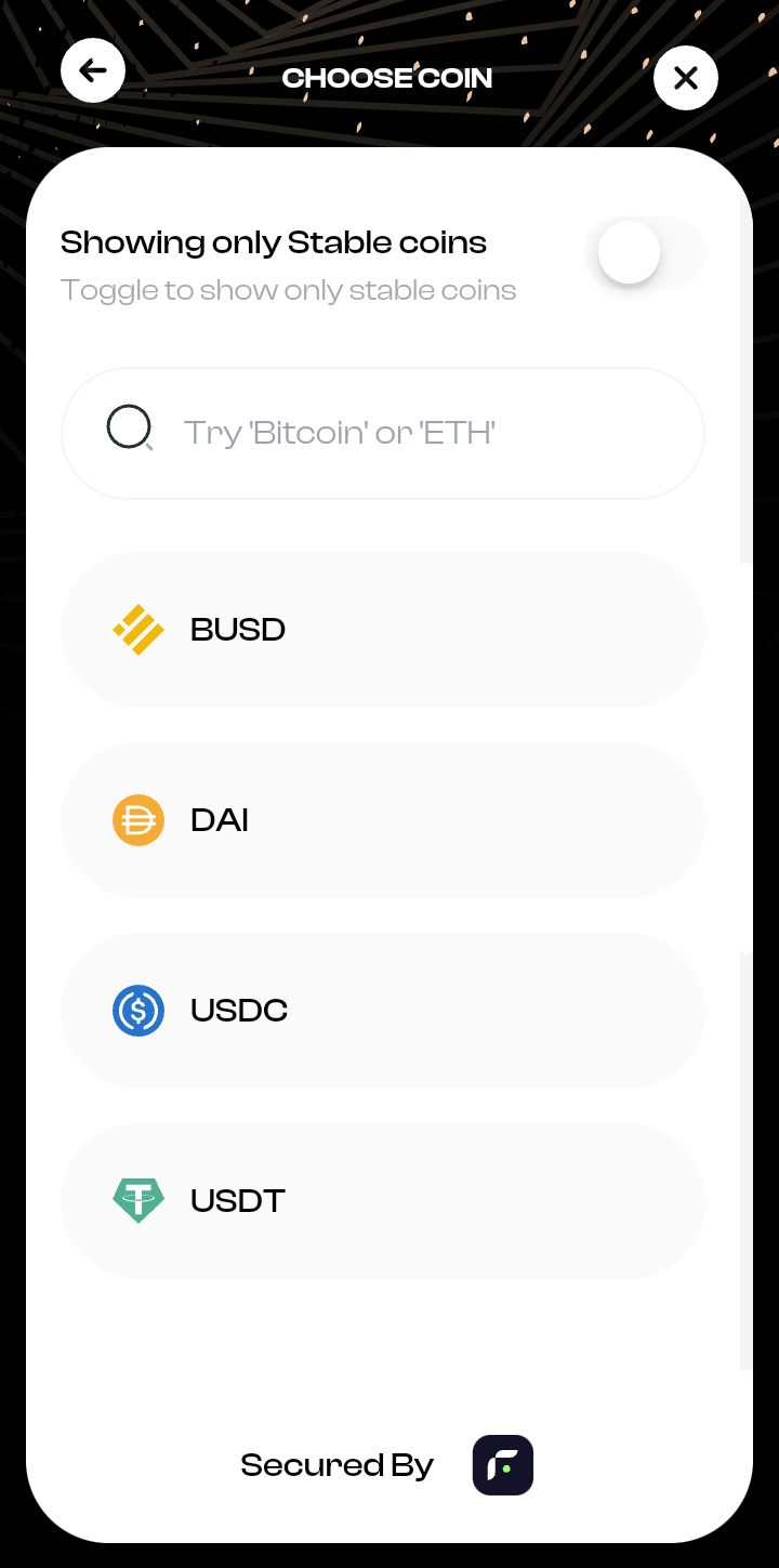  Fluidcoins Withdrawal  ui screens