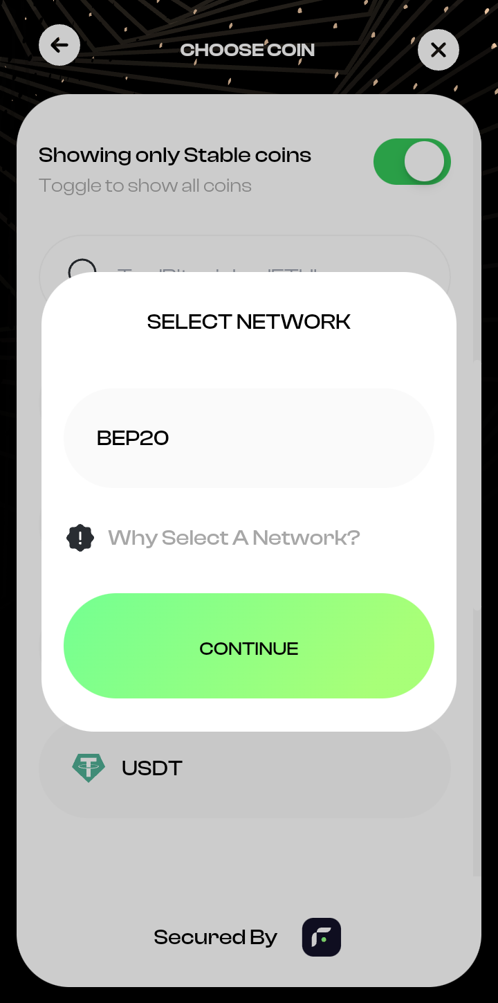  Fluidcoins Withdrawal user flow UI screenshot