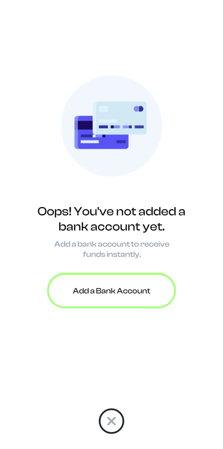  Fluidcoins Add Bank Account user flow UI screenshot