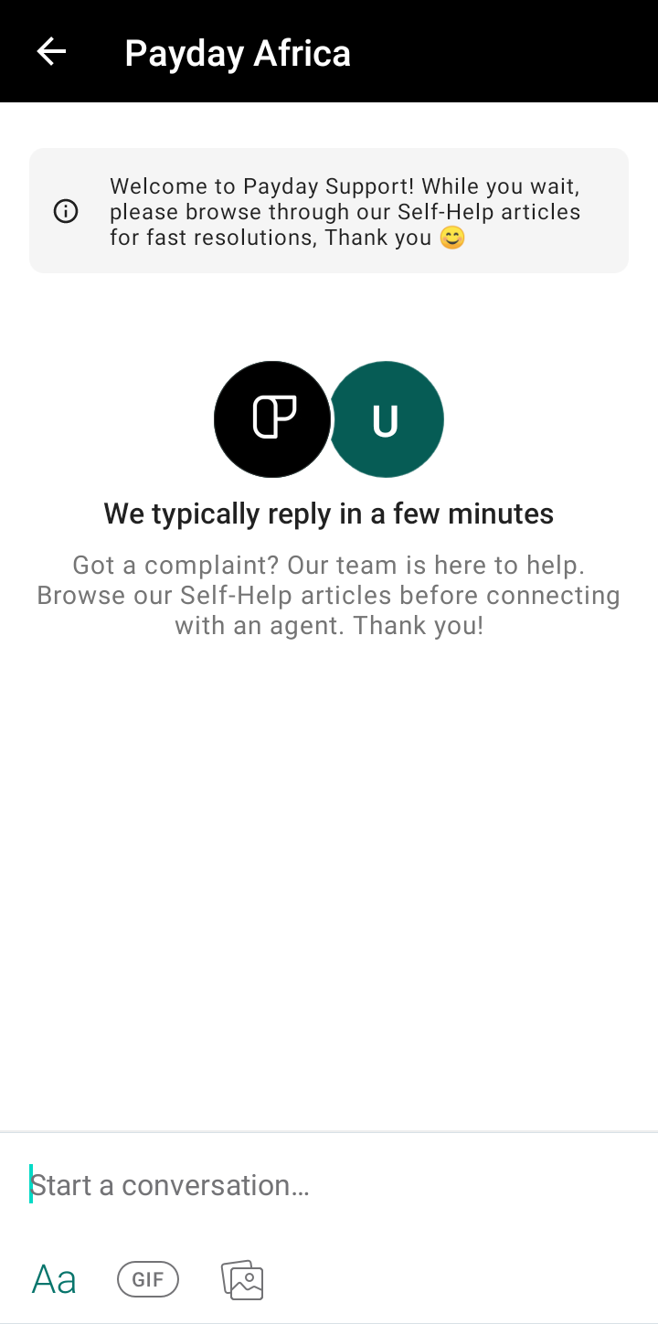  Payday Chatting user flow UI screenshot